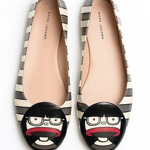 Marc by Marc Jacobs Cartoon Stripe Flats - Size 41